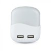 V-tac Lampka nocna do gniazdka LED USB 3000K